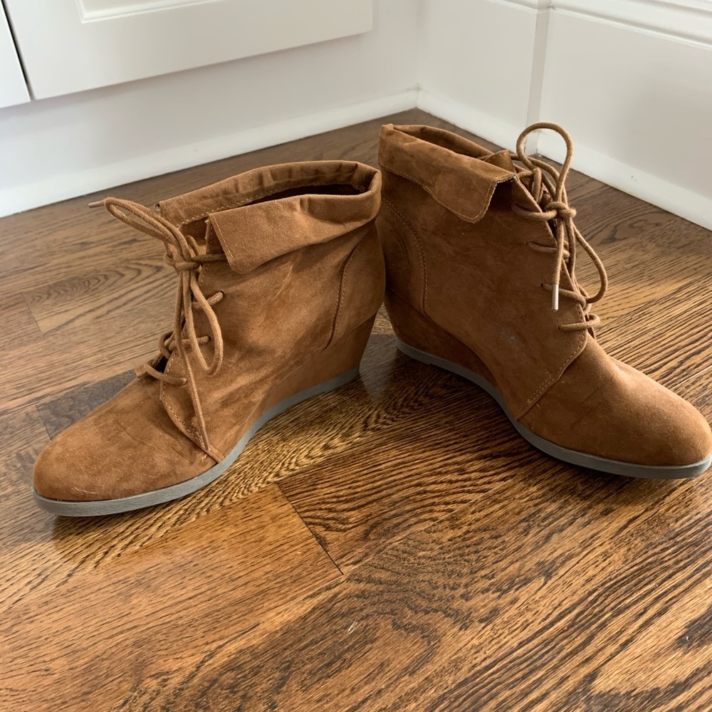 Madden Girl Suede Wedge Booties